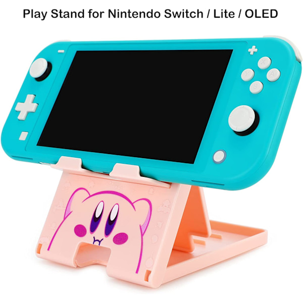 Söt Switch Stand för Nintendo, Pink Kawaii Anime Switch Lite Stand, Justerbar Vikbar Portabel Kompakt Spelhållare för