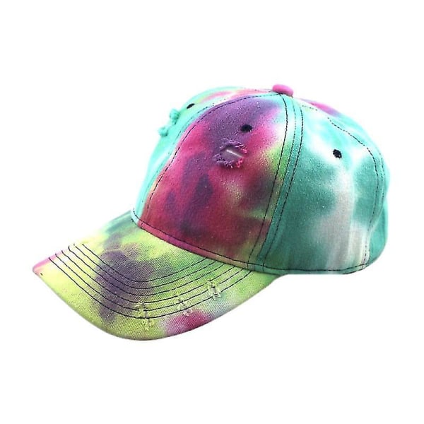 Unisex vintage tvättad distressed cap Gradient Tie-dye Snapback Dad Hat Purple green