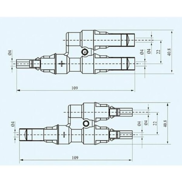 MC4 Solpanel T/Y Branch Connectors Kabeldelare Connector