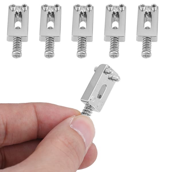 6 st Silver Metall Tremolo Stall för Elektrisk Gitarr Brygga med Skiftnyckel