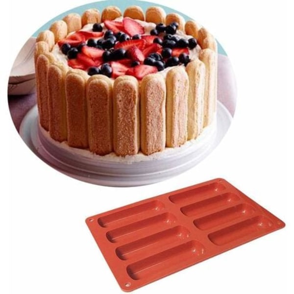 2 bitar rektangulär form, form, rektangulär form, för bröd, tårta, chokladkaka, granolakakor, kakor