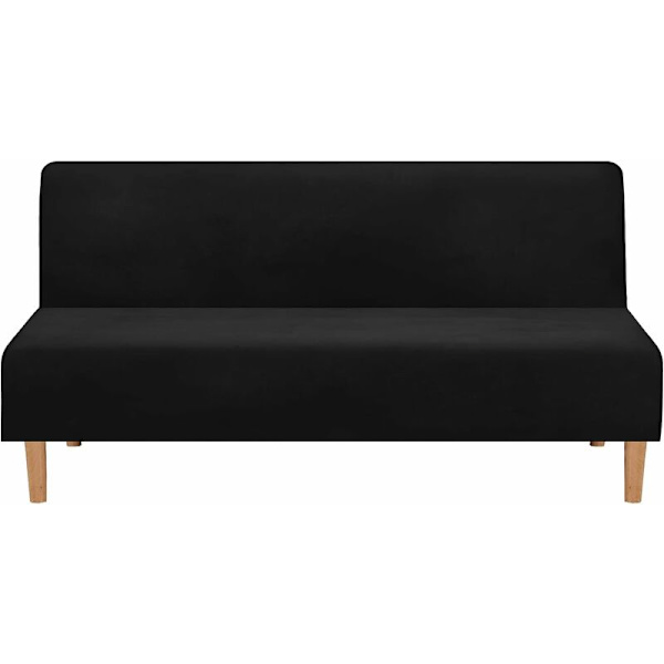 All-inclusive hopfällbart cover enfärgat elastiskt cover (för 160-190 cm grafen svart bäddsoffa)， för inomhus och utomhus