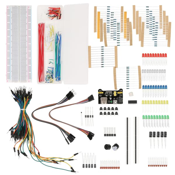 Breadboard Starter Kit Loddefri Jumper Ledninger LED Modstande Elektroniske Komponenter