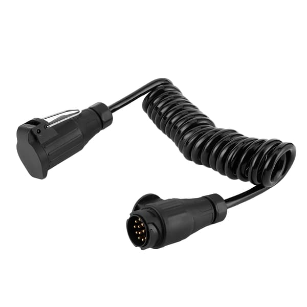 13-polet til 13-polet adapterkabel trailerstik forlænger spiralkabel til campingvogn autocamper