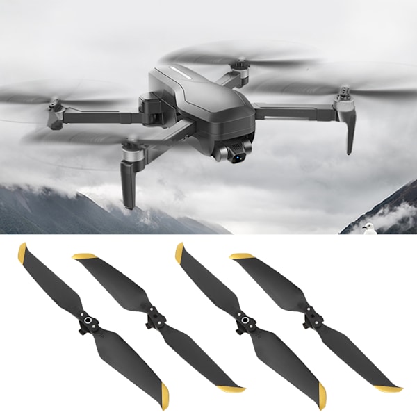 Mavic Air 2 Drone Quick Release Propeller 4 stk. Lav Støj Sort Guld Kant Tilbehør