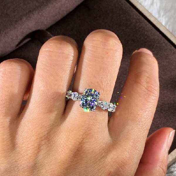 Elegant Kvinnor Full Rhinestone Inlagd Finger Ring Bröllop Engagemang Smycken Gift US 6