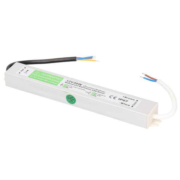 30W AC90-250V Vanntett Strømforsyning Transformator Adapter Tynn LED Driver DC12V