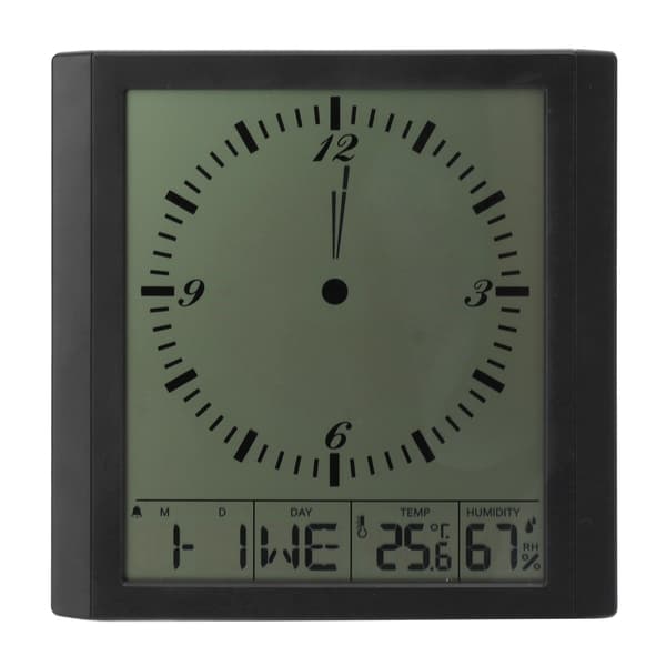Veggmontert digital klokke 8,6 tommer multifunksjon stor digital veggklokke termometer hygrometer for soverom