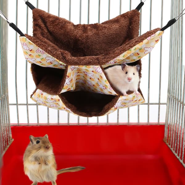 Tre-lags Lille Kæledyr Varm Hængekøje Seng Sovepose til Hamster Sukkerflyver Egern