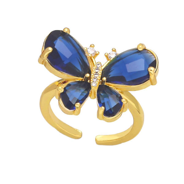 Sormus Vintage Zircon Butterfly Muotikorut Ac9471 Blue