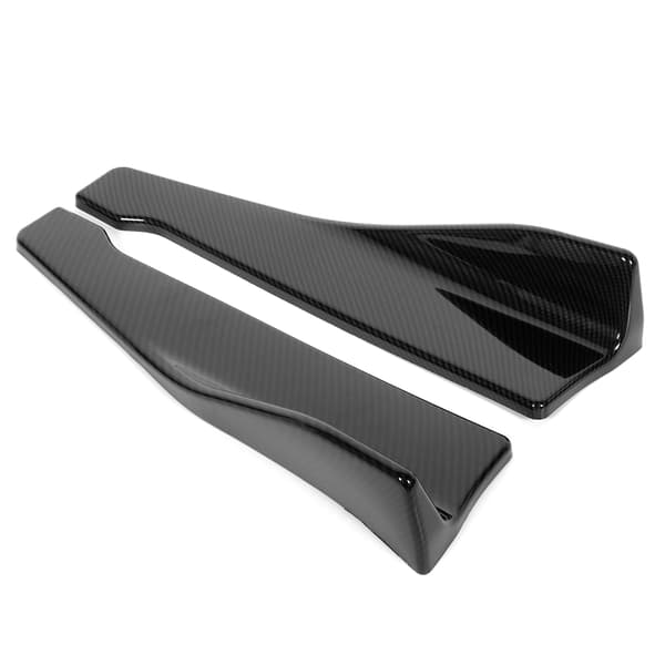 2:a Universal Sidokjol Rocker Splitters Läpp Winglet Vinge Kolfiberstil 48 cm Bil Kaross Kit