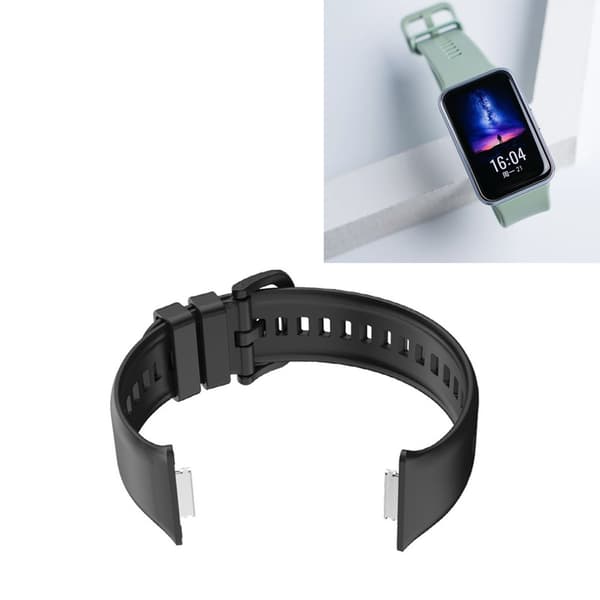 Justerbar Silikone Smart Watch Rem til Huawei Watch Fit 2 Sort