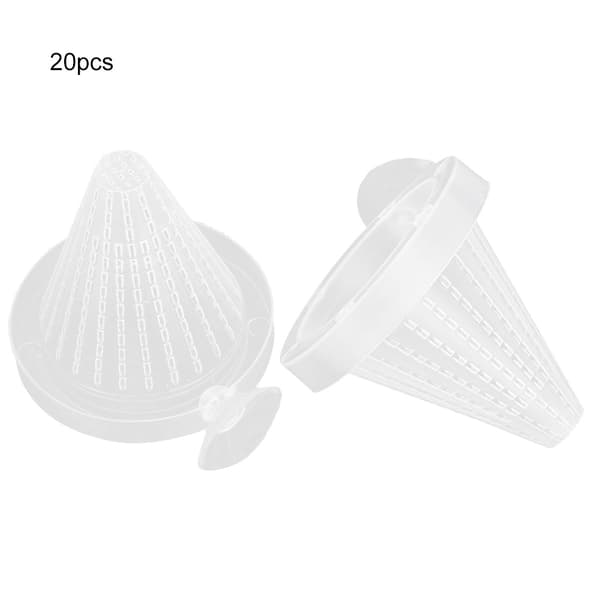 20 st Röda Plast Akvarium Läcksäkra Matningskoppar med Sugkopp
