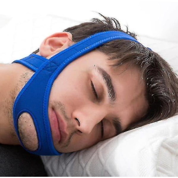 Neopren Anti Snore Stop Snorking Hakbandsbälte Blue