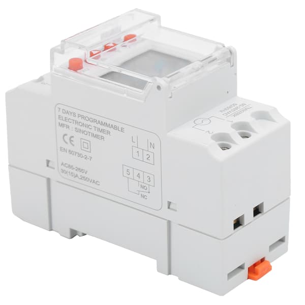 Tidsbryter 24 Timer Digital Analog Programmerbar LCD Bakgrunnsbelysning Din Skinne TM928BK 85‑265V 30A