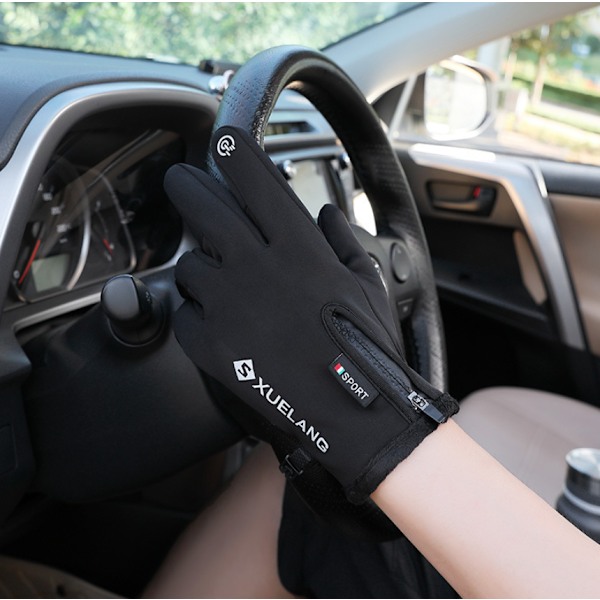 Herren-Fleece-Handschuhe für Elektrofahrzeuge, Motorrad, Winter, Reiten, Outdoor, Skifahren, kalt, winddicht, Bergsteigen, Handschuhe (L)