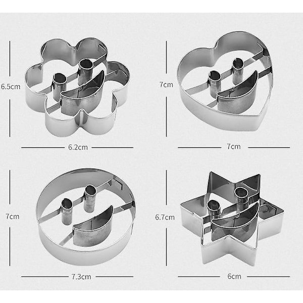 4-osainen ruostumattomasta set valmistettu Smiley Face mold