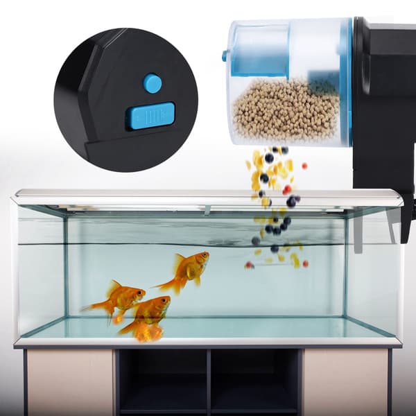 ABS Akvarium Smart Timing Automatisk Fiskefoderautomat Høj Kapacitet Blå