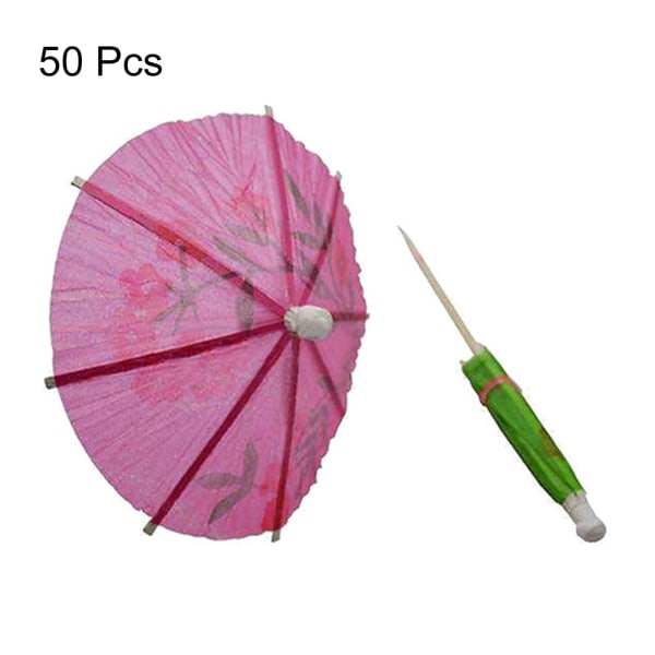 2 X 50 stk. Papir Cocktail Parasoller Mini Paraplyer Drikkevarer Picks Bryllupsfest sticks