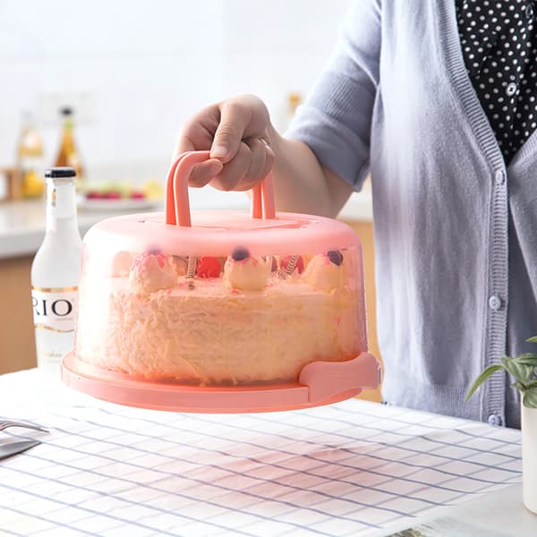 Bærbar Cupcake-boks med håndtak - Transparent kakeoppbevaring