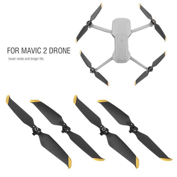 4 stk. propel støjsvage quick release propeller tilbehør passer til Mavic AIR 2 Drone Sort Guld Kant