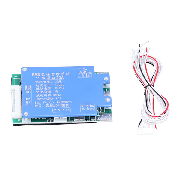 13S 48V 20A lithium batteri opladerkort BMS lithium batteri beskyttelsesmodul med GP5 port
