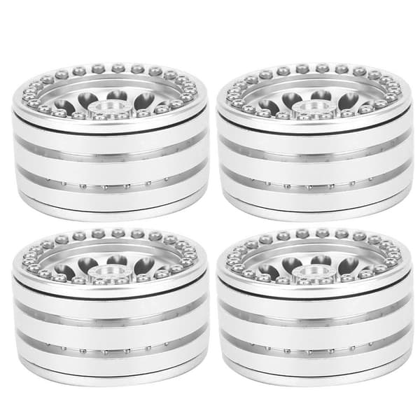 1,9 tommer aluminiumslegering Beadlock fælg til SCX10 90046 TRX4 D90 1/10 RC bil sølv hvid