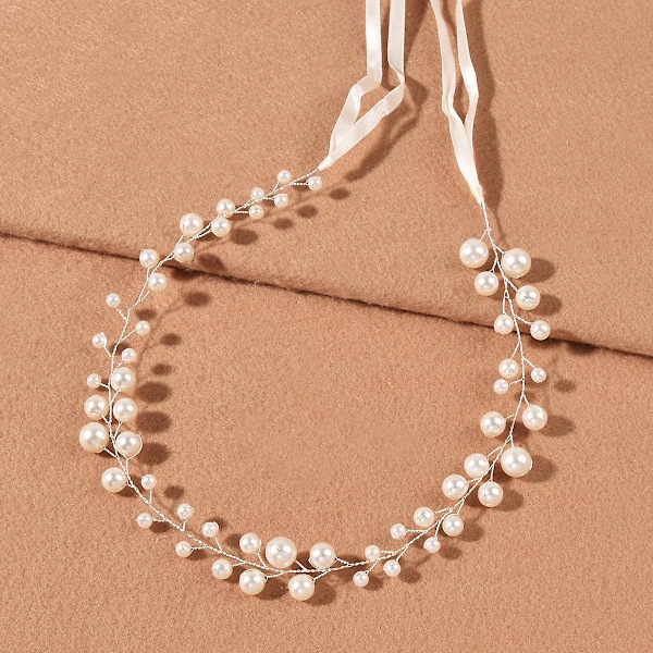 Häät päähine pitsinauhalla Pearl Design -hiusasusteet naisten tytöille Gold Double Layer