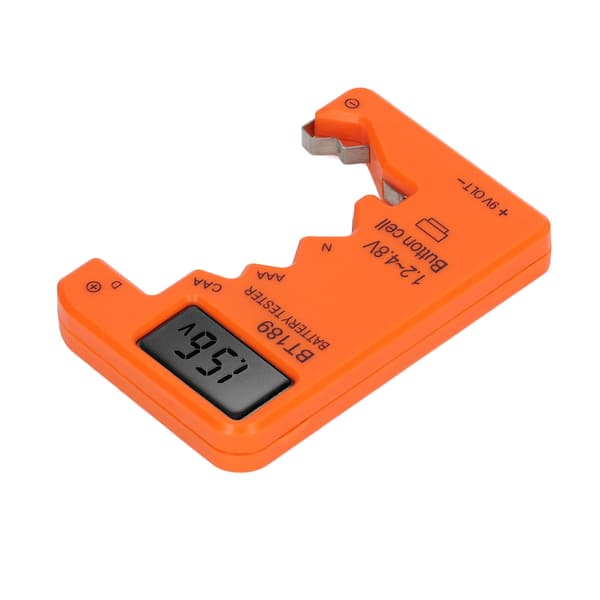 Digital Batterikapacitetstester AA AAA 6F22 9V 1.5V Orange Display Værktøj