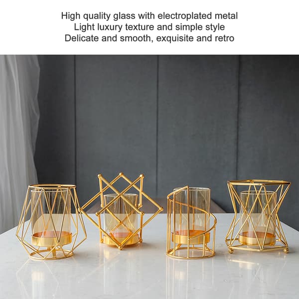 16x14cm Klar Glas Gulddekorerad Robust Blommavas för Bröllopskonst