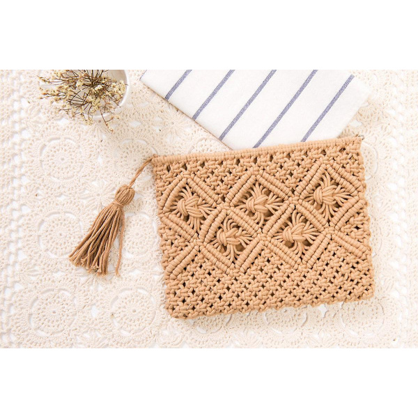 Summer Beach stråtaske til kvinder Small Crossbody Top Håndtag Skulder Håndtaske Mini Håndvævet Rattan Clutch Pung A916-1129 D