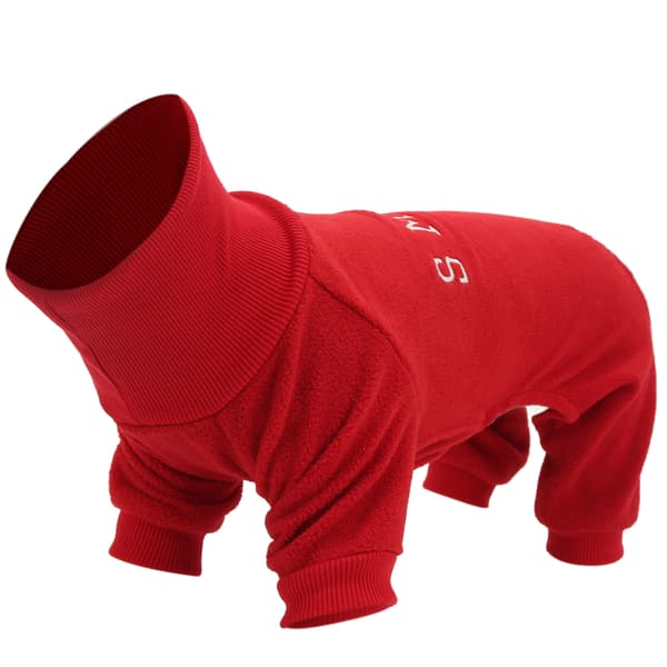 Röd Hundkappa Hög Krage Varma Vinterkläder Höstmode Husdjurskläder