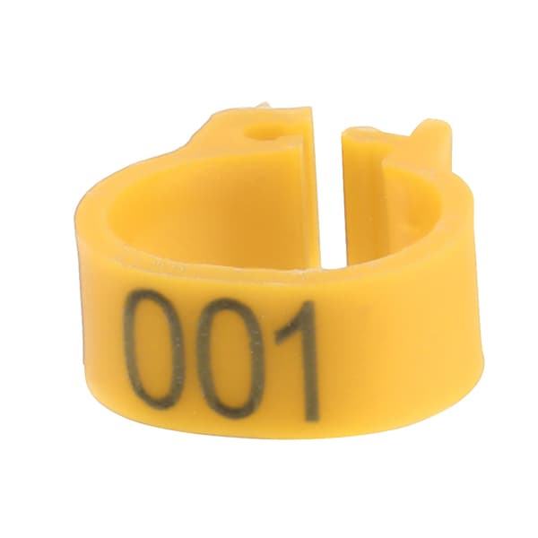 100 STK/pose 8MM 001-100 nummererte plastbrevdueringer (gul)