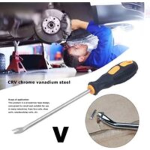 Tømrer sømaftræksskruetrækker, bildørs indvendige panel Trim Fastener Clip Remover Installer Reparationsværktøj Tang, V-sort, 260mm/10.24，Irisfr