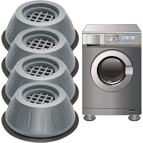 4 delar universal tvättmaskin antivibrationsdyna, matta för tvättmaskiner, tvättmaskinsfotkuddar, antivibrationstvättmaskinsfötter, anti