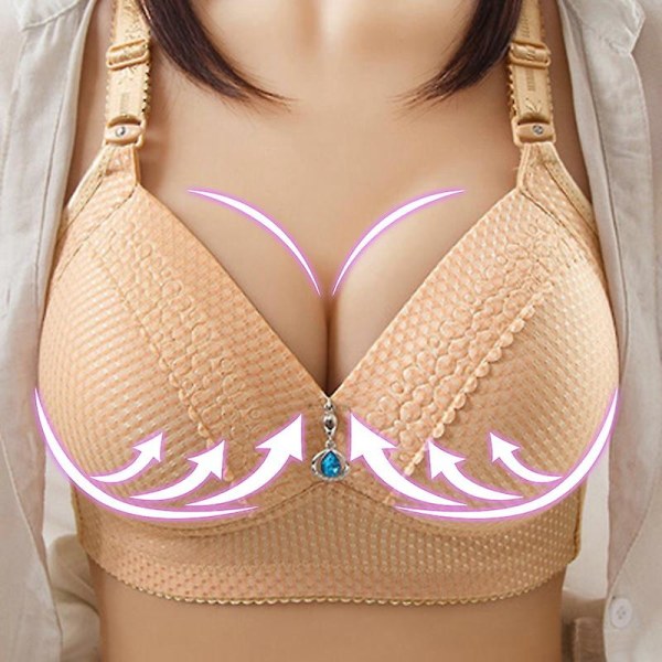 Naisten langattomat Contour-rintaliivit Comfort - Hengittävät Beauty Selkäpehmeät Alusvaatteet Naisten Tytöille Apricot 90BC