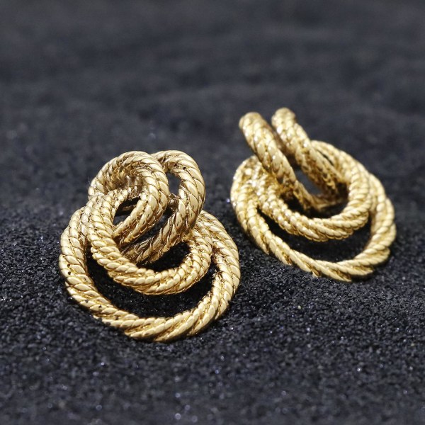 Øreringe Vintage Flower Stud Fashion smykker Ac6161 gold color