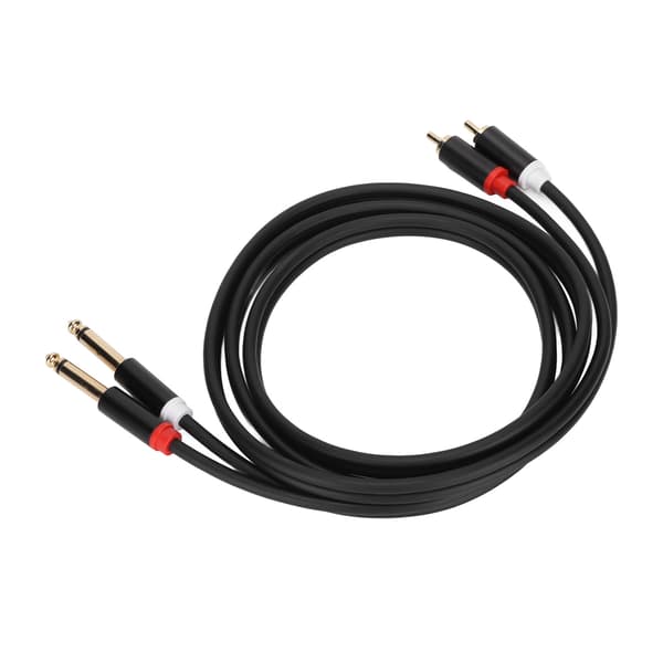 Kvart Tomme Dobbel RCA til Dobbel TS Kabel 1,5 Meter 6,35mm 2 RCA til 2 TS Stereo Patch Kabel