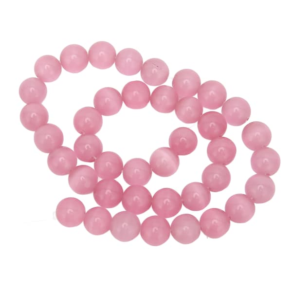 DIY Glossy Bløde Polerede Katteøje Perler til Fremstilling af Armbånd Halskæder Øreringe Ringe Pink
