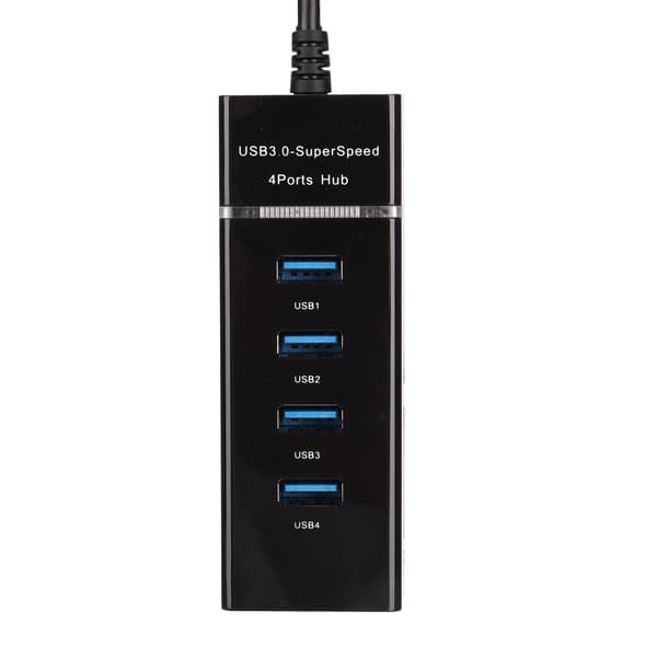 4 Port USB 3.0 Hub Hög Hastighet Kompakt Design Säkert Skydd Adapter
