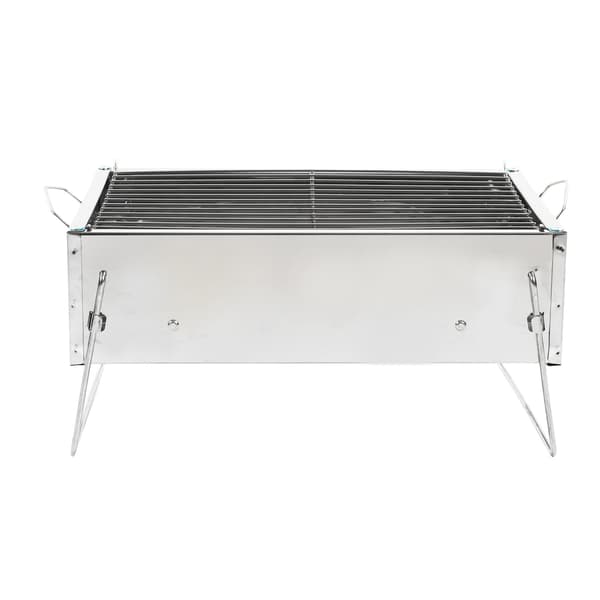 Bärbar hopfällbar kolgrill i rostfritt stål för utomhuspicknick, camping och matlagning