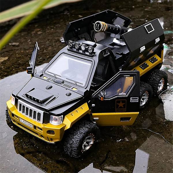 1:24 Armeijan panssaroitu auto metalliseosautomalli painevalettu metallilelu maastoajoneuvot automalli räjähdyssuojattu autosäiliö malli lapsille lahja