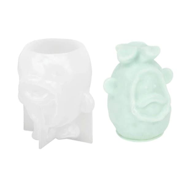 Myk, Solid Gris Pynteform Morsom og Sær Gris Silikonform for DIY Stearinlys- og Gipsentusiaster Monstres laids