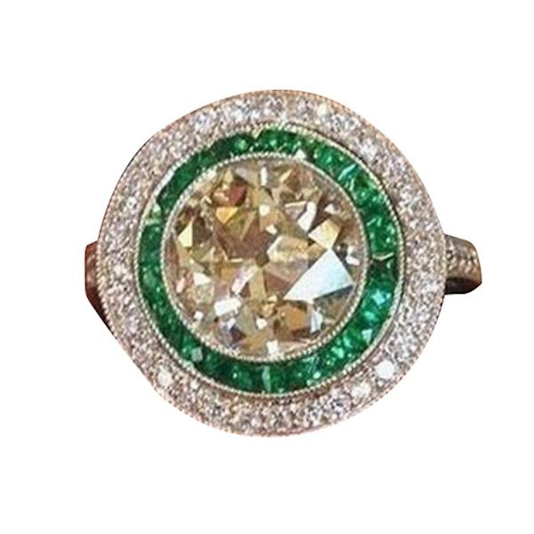 Muoti Naisten Iso Pyöreä Monivärinen Cubic Zirkonia Kihlasormus Korut US 9