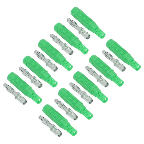 10 Sett Bananplugg Messing PA Jack Connector Press Fit Isolasjonsrør Probe Adapter J10031 Grønn