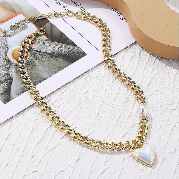 Halsband Heart Pearlfashion Smycken B1592 N2210-18
