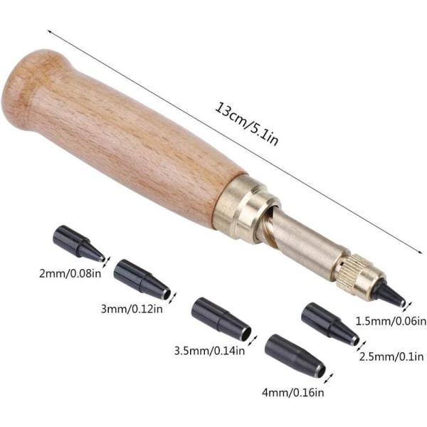 Läder Utbytbar Multi-head Rotary Puncher Automatisk bälte Puncher för gör-det-själv