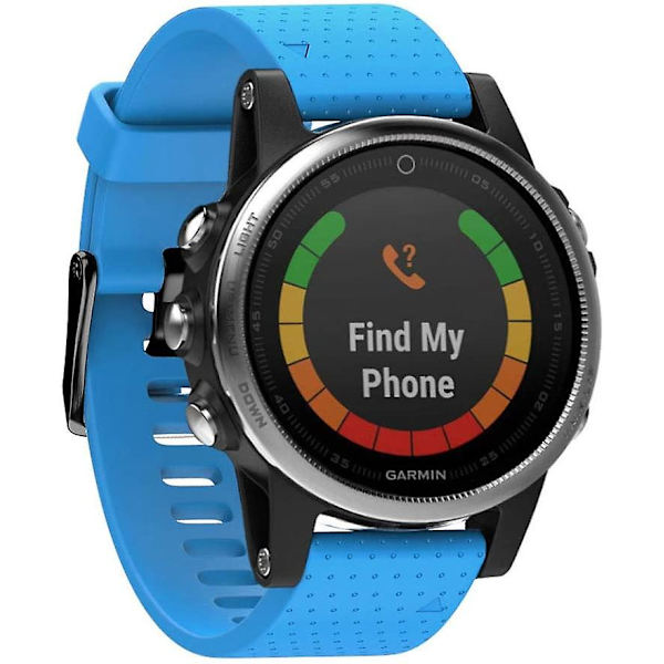 Garmin Fenix6S rem, (belagt sort spænde) Himmelblå