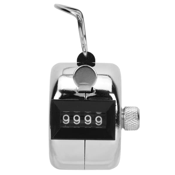 BERM 4-siffrig Silver Aluminiumlegering Handhållen Räknare med Krok