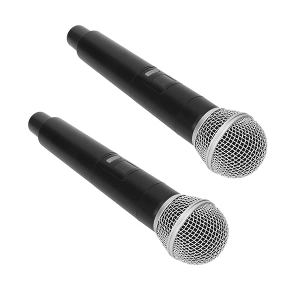 Trådløst Mikrofonsystem Professionelt 1 for 2 Håndholdte Trådløse Dynamiske Mikrofoner til Sang Karaoke Kirke